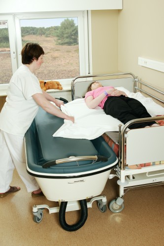 HANDI-roll board ; Shower-bathing trolley - SureHands Patient lift hoist