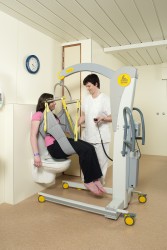 Mobile lift 2600 (Victor) ; Hygiene sling (standard toileting sling) - SureHands Patient lift hoist