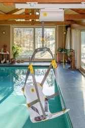 Ceiling motor as pool lift ; Pool lift chair 2 - SureHands Patient lift hoist