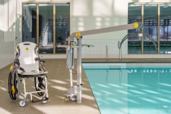Wheelchair-to-Water™ Pool Lift ; Pool lift chair 2 - SureHands Patient lift hoist