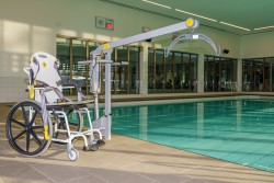 Wheelchair-to-Water™ Pool Lift ; Pool lift chair 2 - SureHands Patient lift hoist