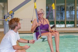 Wheelchair-to-Water™ Pool Lift ; Pool lift chair 2 - SureHands Patient lift hoist