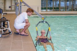 Wheelchair-to-Water™ Pool Lift ; Pool lift chair 2 - SureHands Patient lift hoist