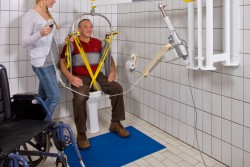 Wall Lift System ; Hygiene sling (standard toileting sling) ; Standard spreader bar - SureHands Patient lift hoist